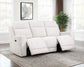 Kennett Chenille Upholstered Power Reclining Sofa Ivory