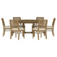 Arini 7-piece Round Dining Room Table Set Sand Wash - Discount Furniture Connection