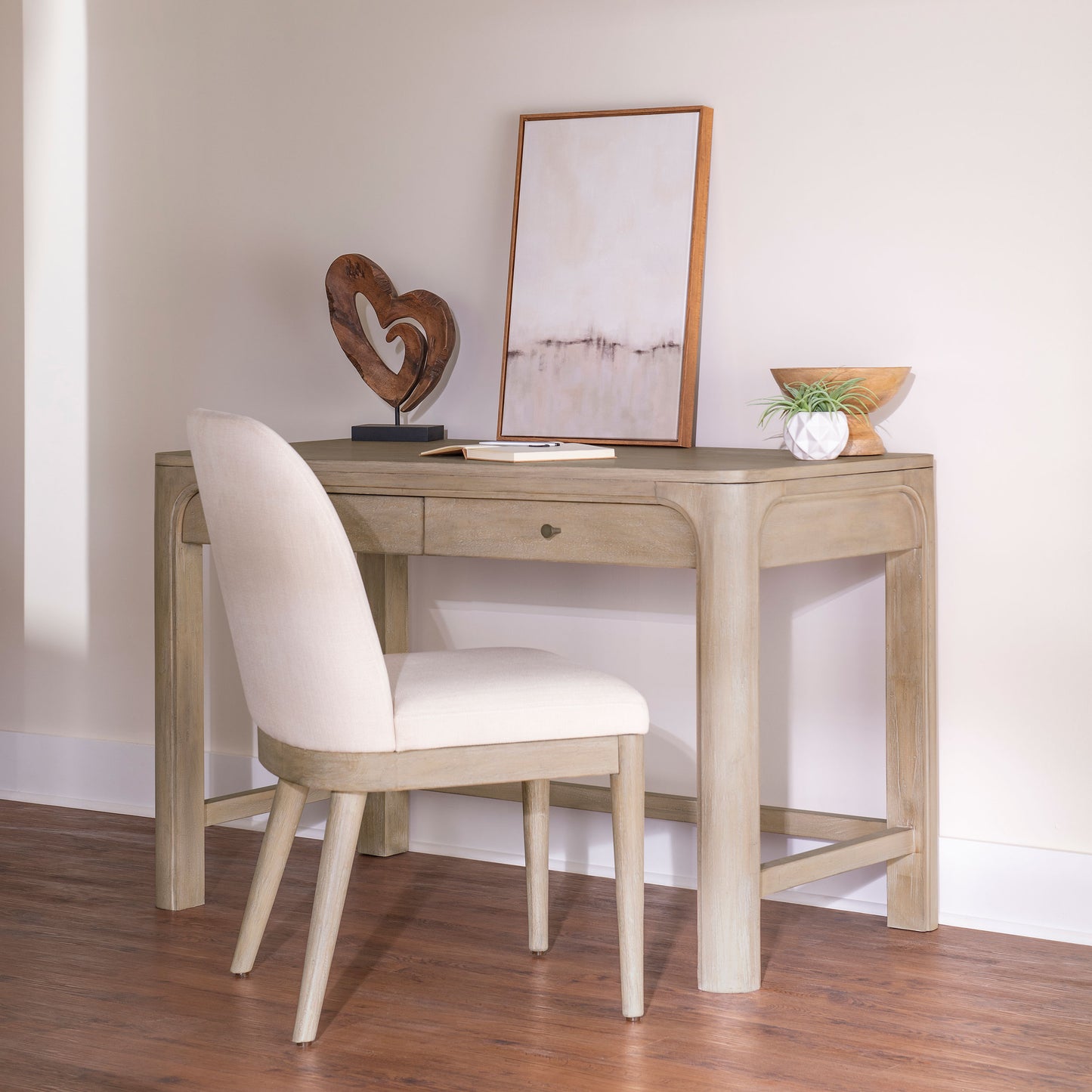 Solano 2-drawer Makeup Table Vanity Desk Weathered Mango