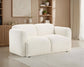 Dorset Fabric Upholstered Round Track Arm Loveseat White - Discount Furniture Connection