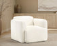 Dorset Fabric Upholstered Round Track Arm Accent Chair White - Discount Furniture Connection