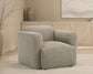 Dorset Fabric Upholstered Round Track Arm Accent Chair Brown - Discount Furniture Connection