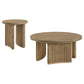Adina 2-piece Round Coffee Table Set Distressed Light Brown - Discount Furniture Connection