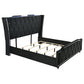 Lorient Eastern King LED Upholstered Bed Black - Discount Furniture Connection