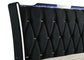 Lorient Eastern King LED Upholstered Bed Black - Discount Furniture Connection