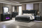 Lorient Eastern King LED Upholstered Bed Black - Discount Furniture Connection