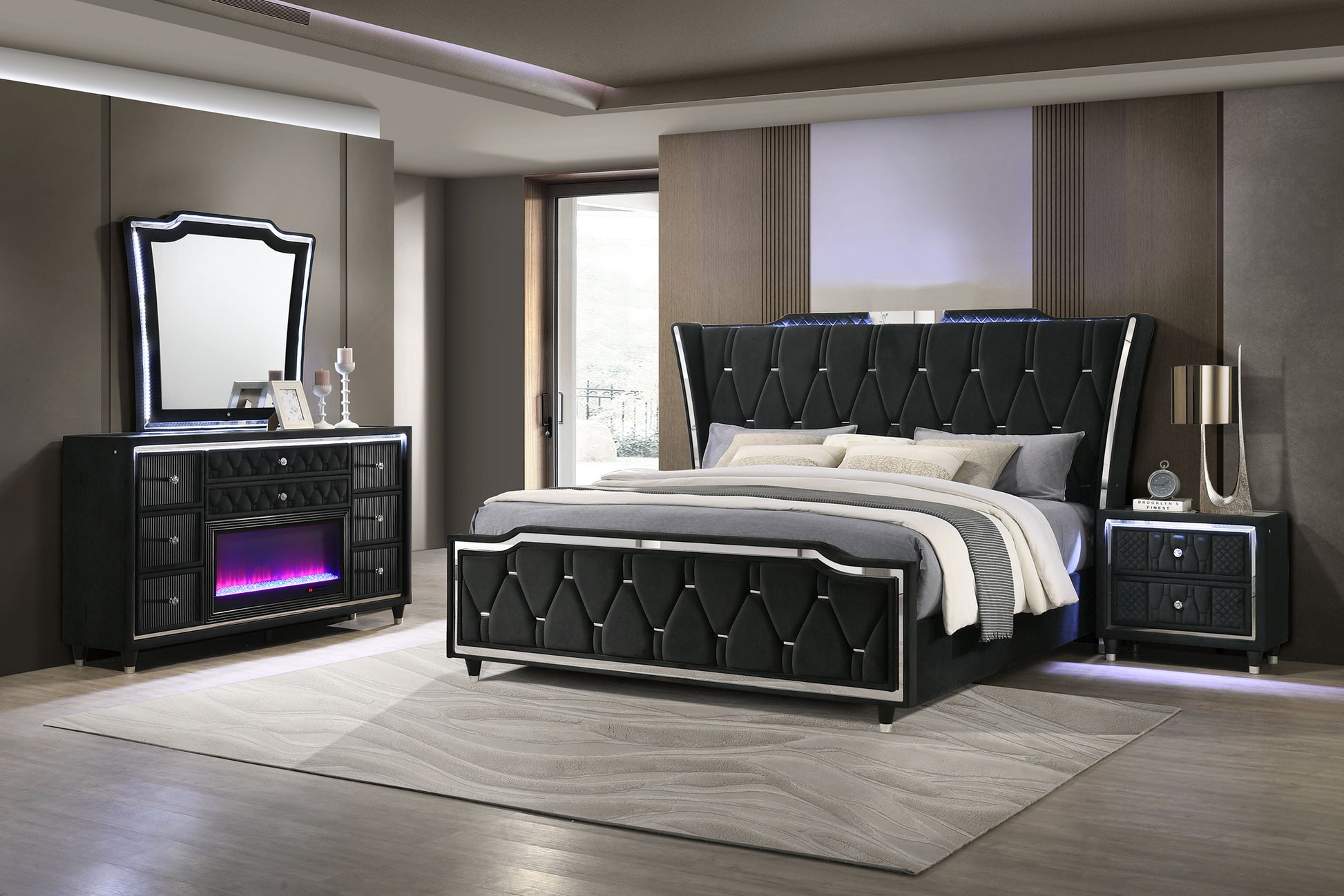 Lorient 4-piece Queen Bedroom Set Black - Discount Furniture Connection