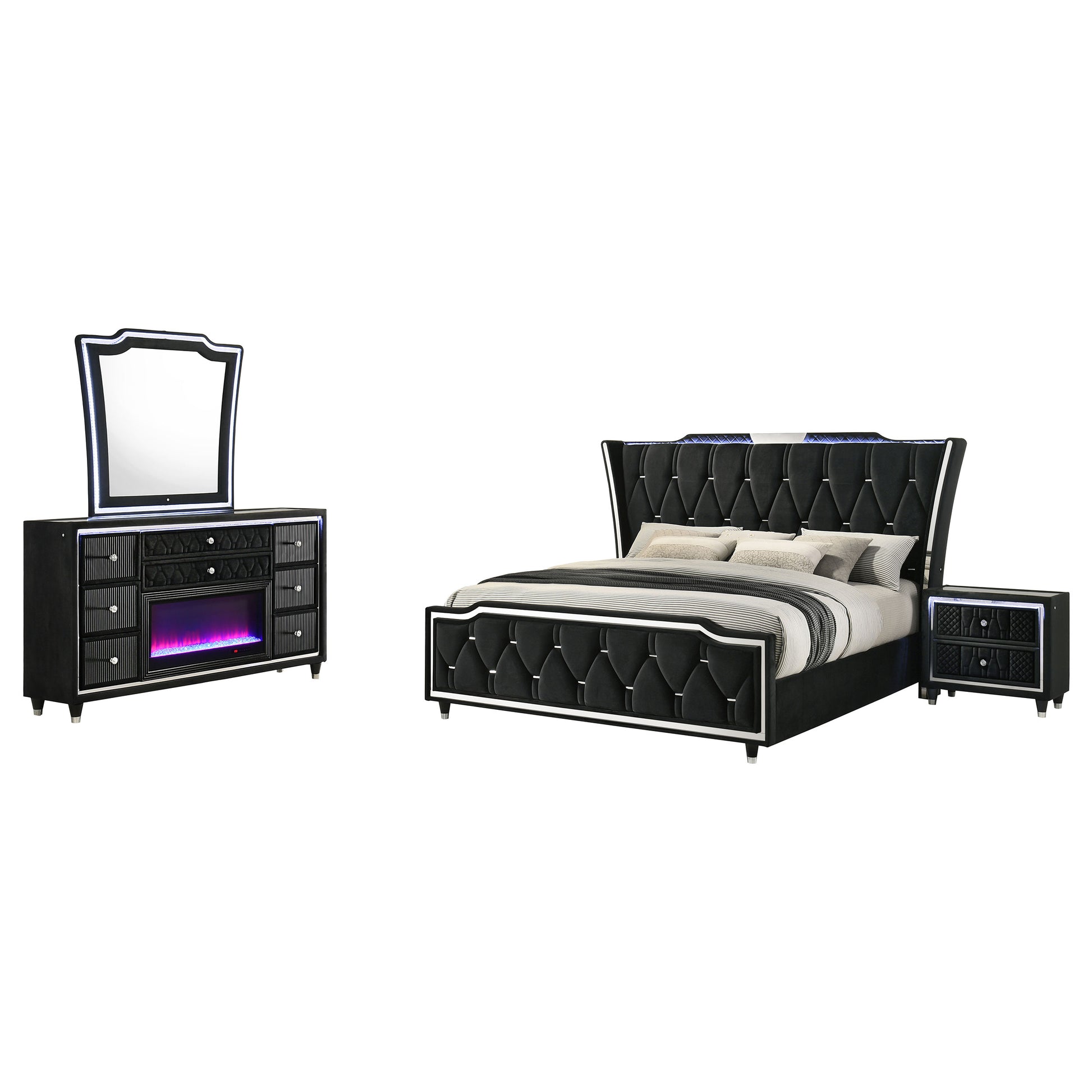 Lorient 4-piece Queen Bedroom Set Black - Discount Furniture Connection