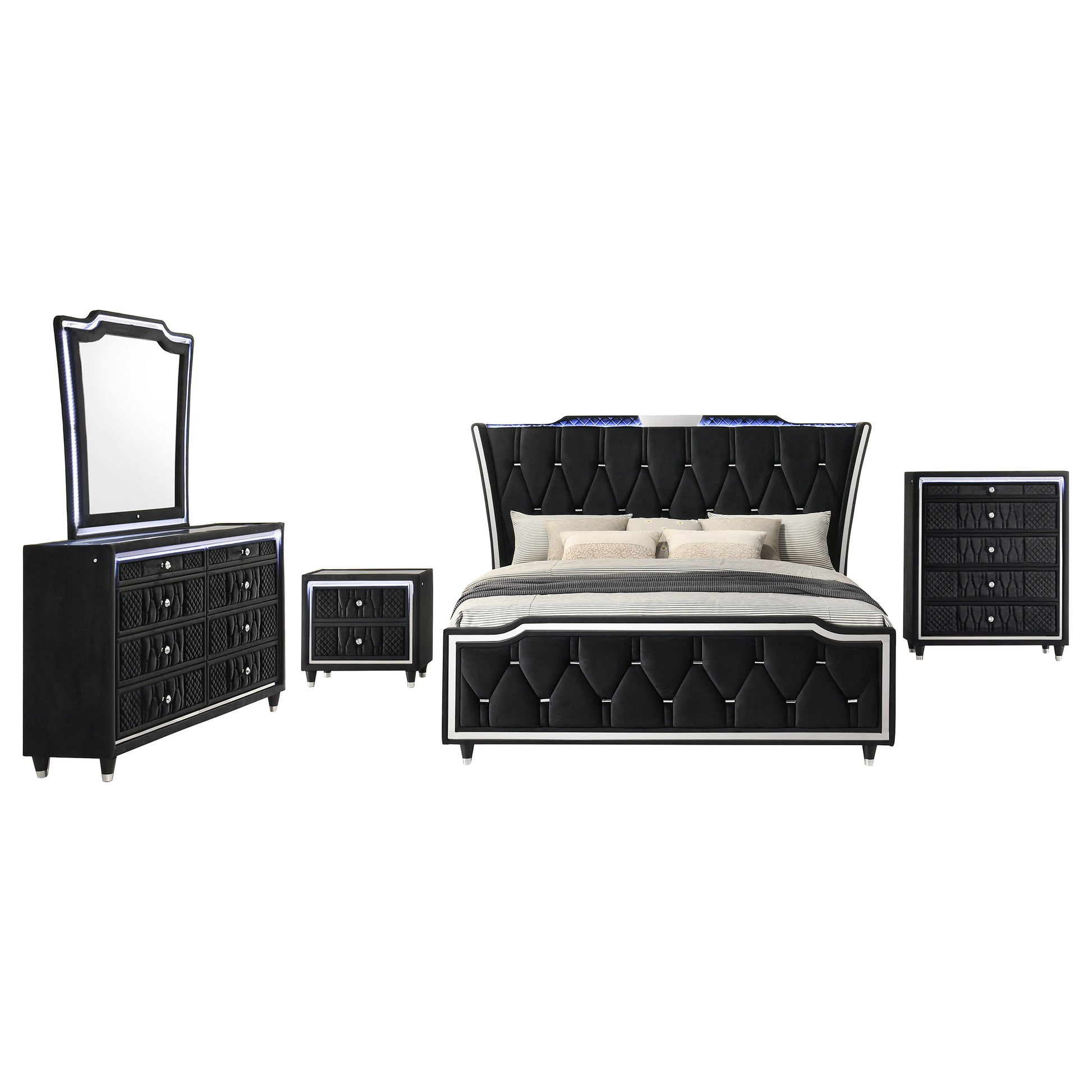 Lorient 5-piece Queen Bedroom Set Black - Discount Furniture Connection