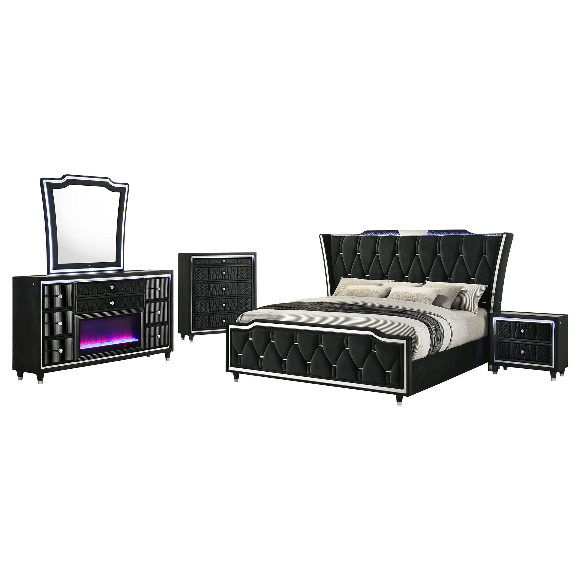 Lorient 5-piece Queen Bedroom Set Black - Discount Furniture Connection