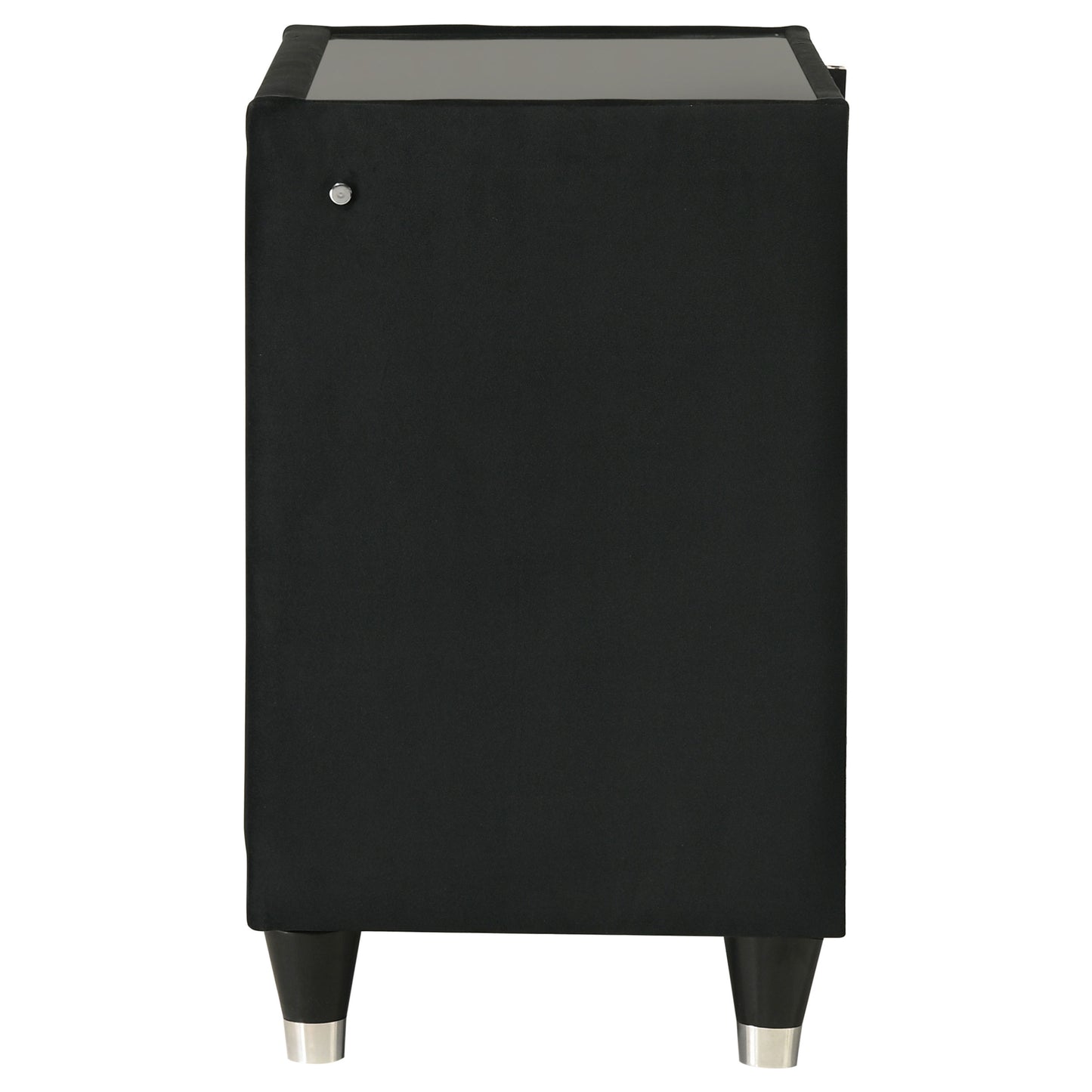 Lorient 2-drawer LED Nightstand with USB Black - Discount Furniture Connection