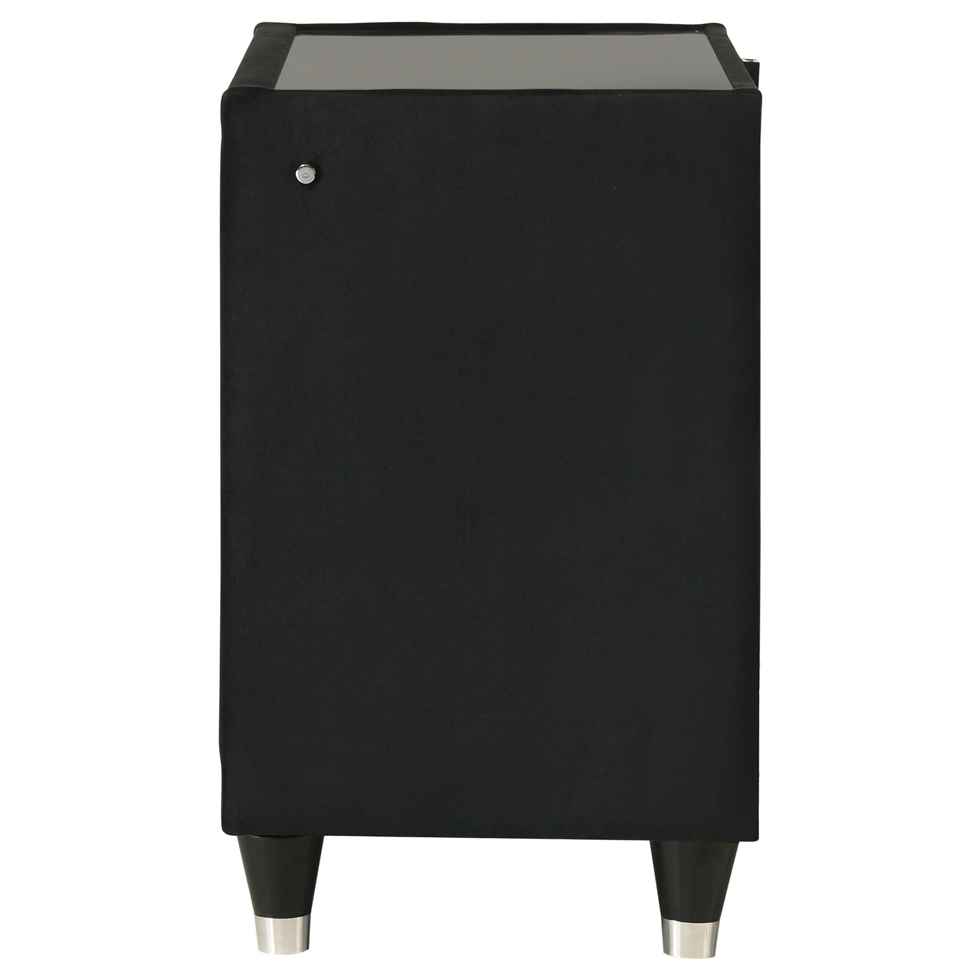 Lorient 2-drawer LED Nightstand with USB Black - Discount Furniture Connection