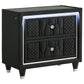 Lorient 2-drawer LED Nightstand with USB Black - Discount Furniture Connection