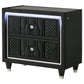 Lorient 2-drawer LED Nightstand with USB Black - Discount Furniture Connection