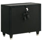 Lorient 2-drawer LED Nightstand with USB Black - Discount Furniture Connection
