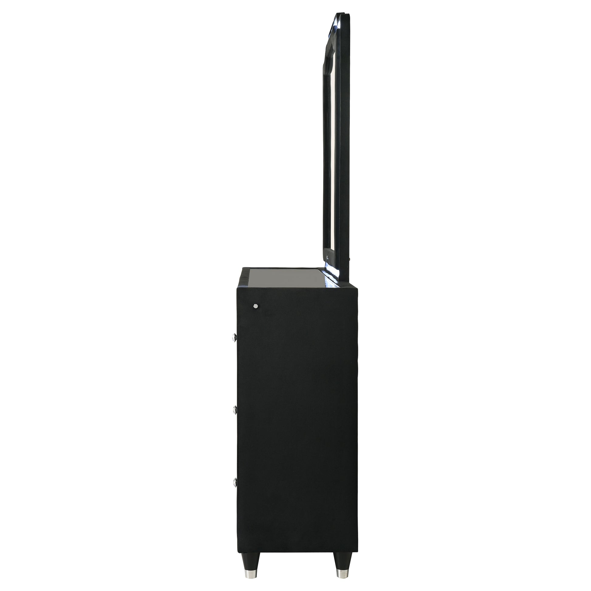 Lorient 8-drawer LED Flame Box Dresser and Mirror Black - Discount Furniture Connection