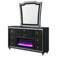 Lorient 8-drawer LED Flame Box Dresser and Mirror Black - Discount Furniture Connection