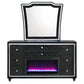 Lorient 8-drawer LED Flame Box Dresser and Mirror Black - Discount Furniture Connection