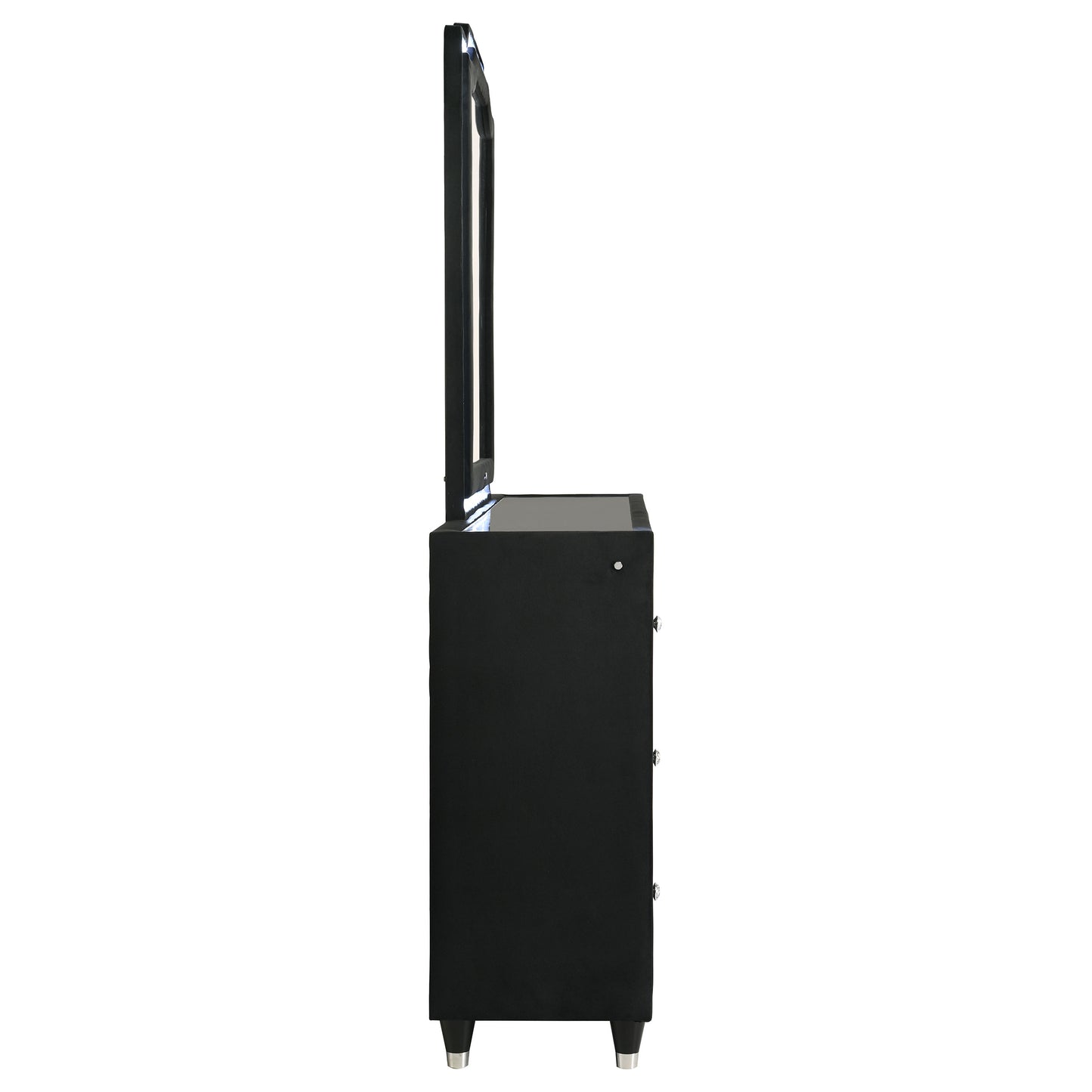 Lorient 8-drawer LED Flame Box Dresser and Mirror Black - Discount Furniture Connection