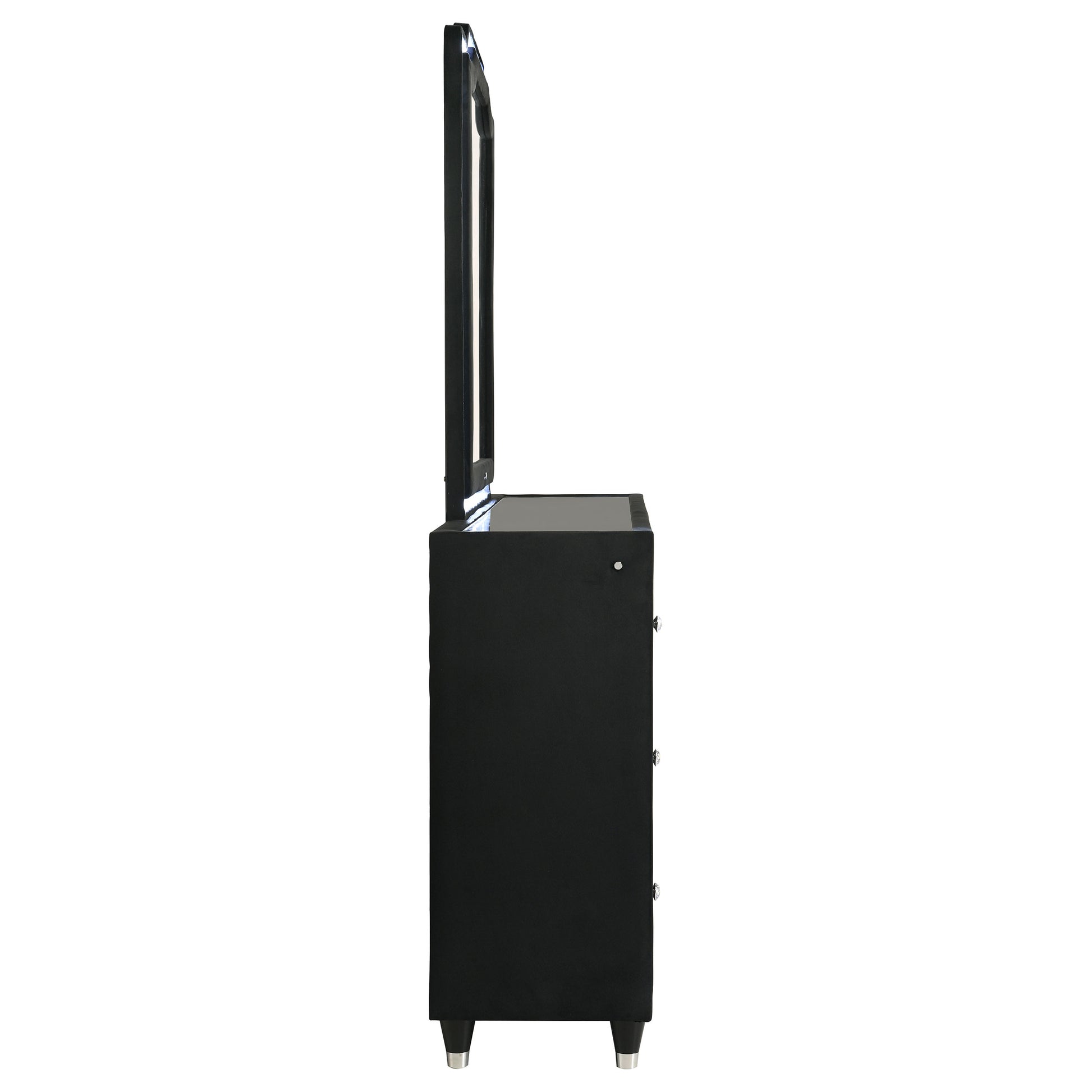 Lorient 8-drawer LED Flame Box Dresser and Mirror Black - Discount Furniture Connection