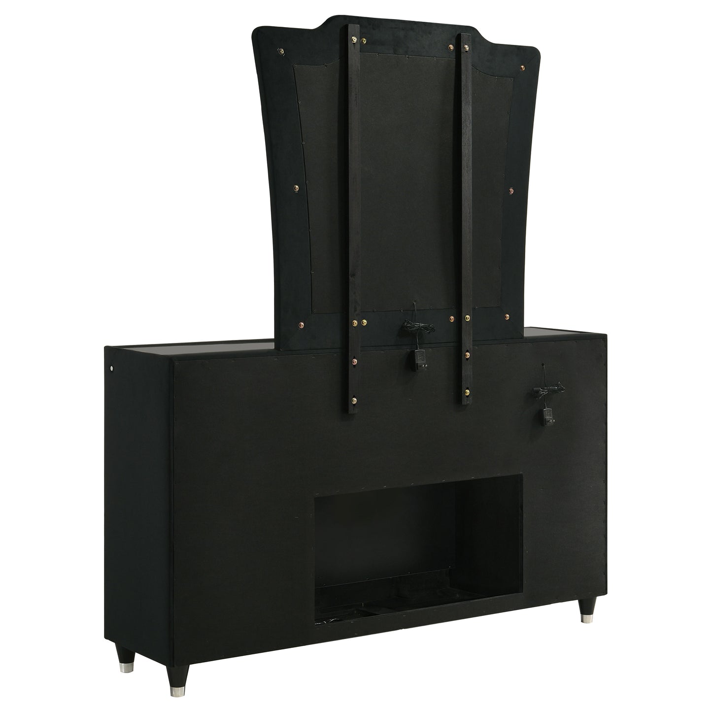Lorient 8-drawer LED Flame Box Dresser and Mirror Black - Discount Furniture Connection