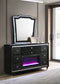 Lorient 8-drawer LED Flame Box Dresser and Mirror Black - Discount Furniture Connection