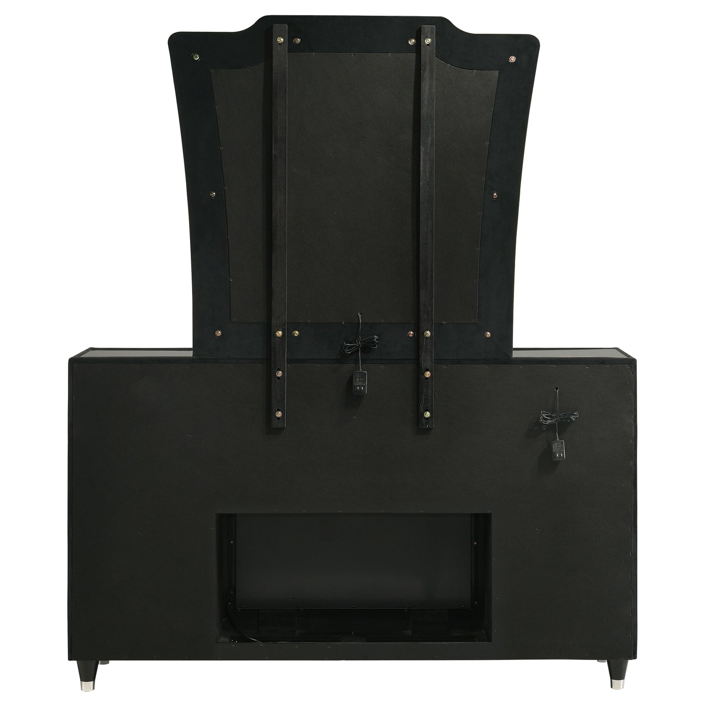 Lorient 8-drawer LED Flame Box Dresser and Mirror Black - Discount Furniture Connection