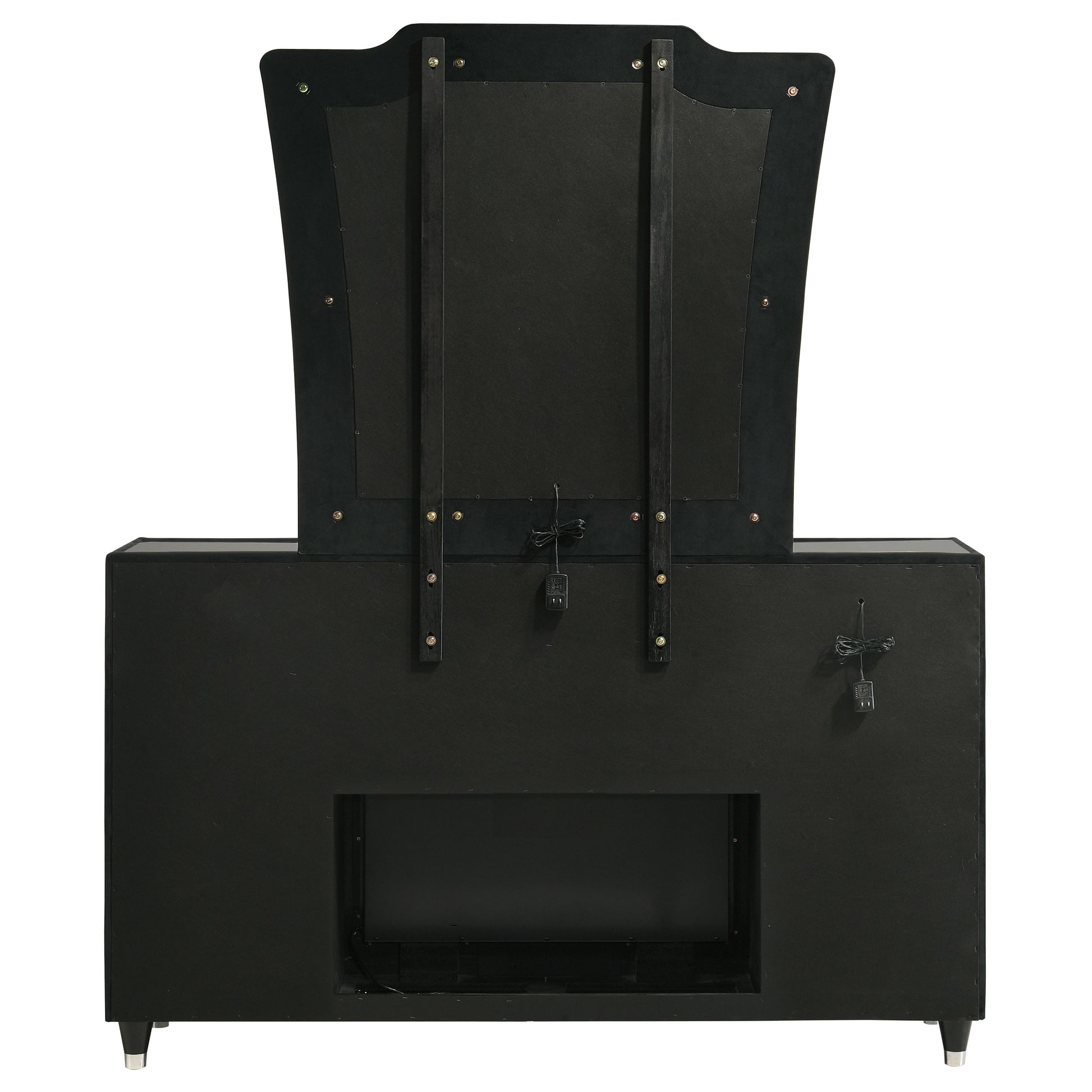 Lorient 8-drawer LED Flame Box Dresser and Mirror Black - Discount Furniture Connection