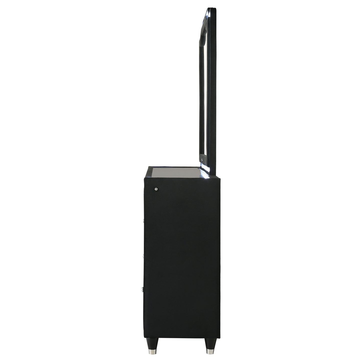Lorient 8-drawer LED Dresser with Mirror Black - Discount Furniture Connection