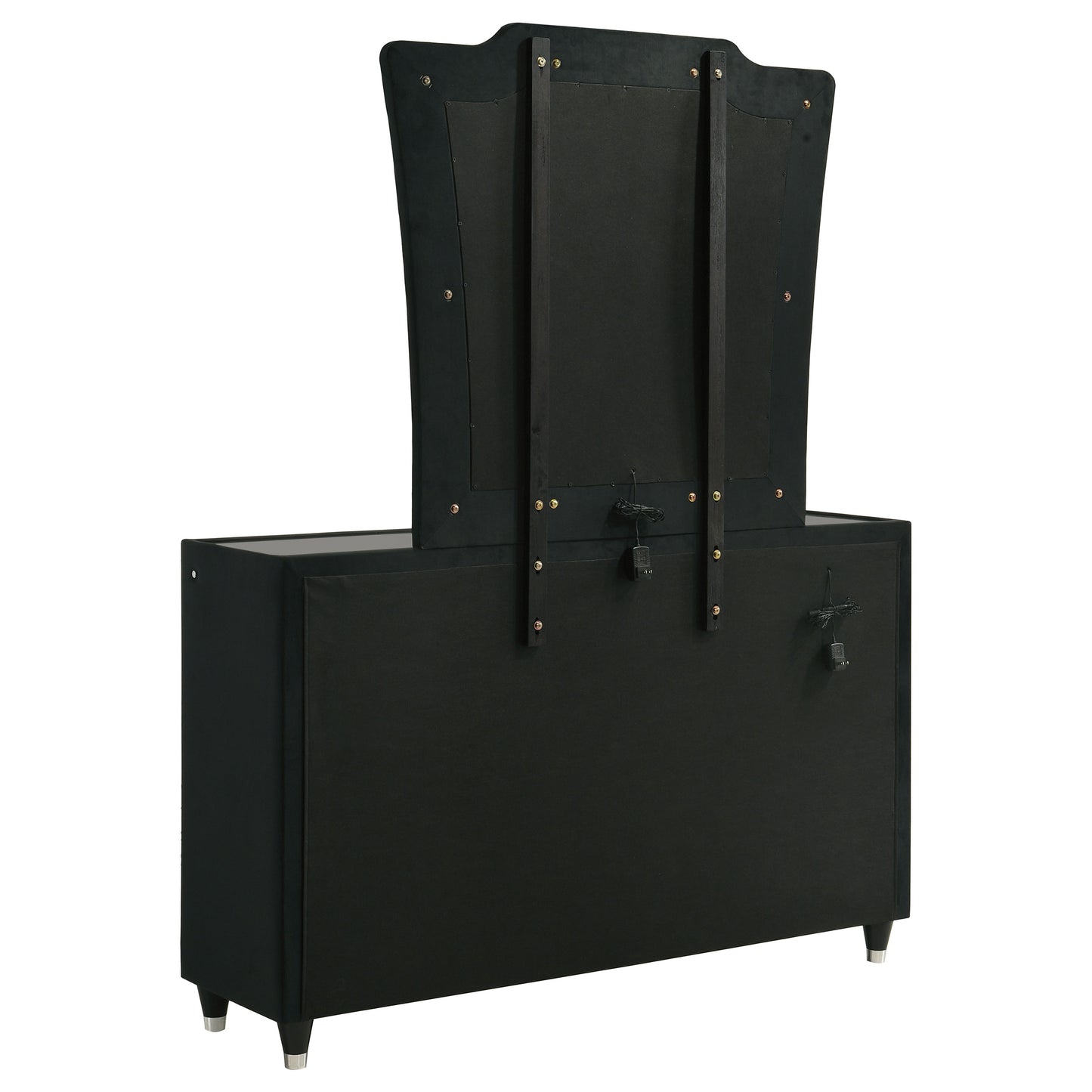 Lorient 8-drawer LED Dresser with Mirror Black - Discount Furniture Connection