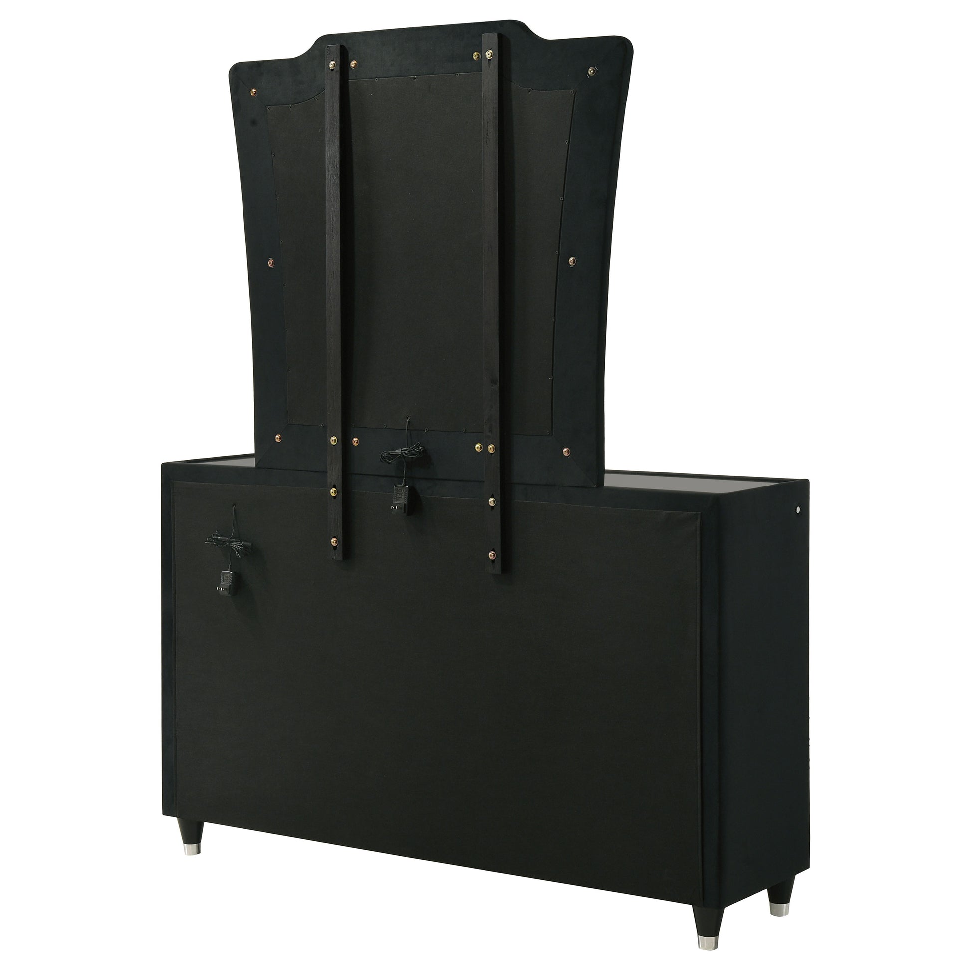 Lorient 8-drawer LED Dresser with Mirror Black - Discount Furniture Connection
