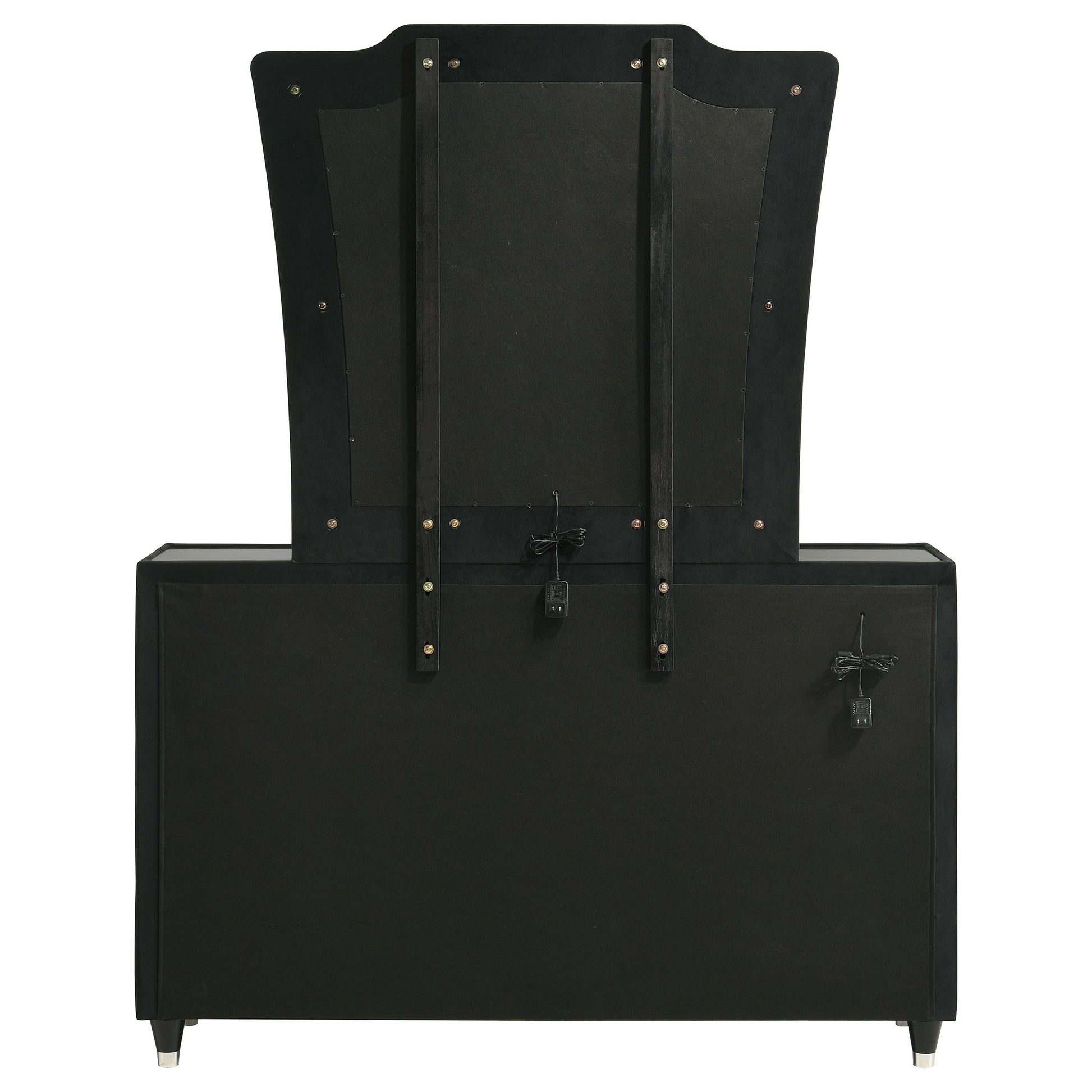 Lorient 8-drawer LED Dresser with Mirror Black - Discount Furniture Connection