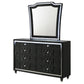 Lorient 8-drawer LED Dresser with Mirror Black - Discount Furniture Connection