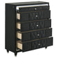 Lorient 5-drawer LED Chest of Drawers Black - Discount Furniture Connection