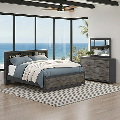 Broachmyn Queen Bookcase Bed, Dresser and Mirror - Discount Furniture Connection