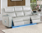 Luna Home Cinema Power Reclining Sofa, Ice Vegan Leather