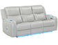 Luna Home Cinema Power Reclining Sofa, Ice Vegan Leather