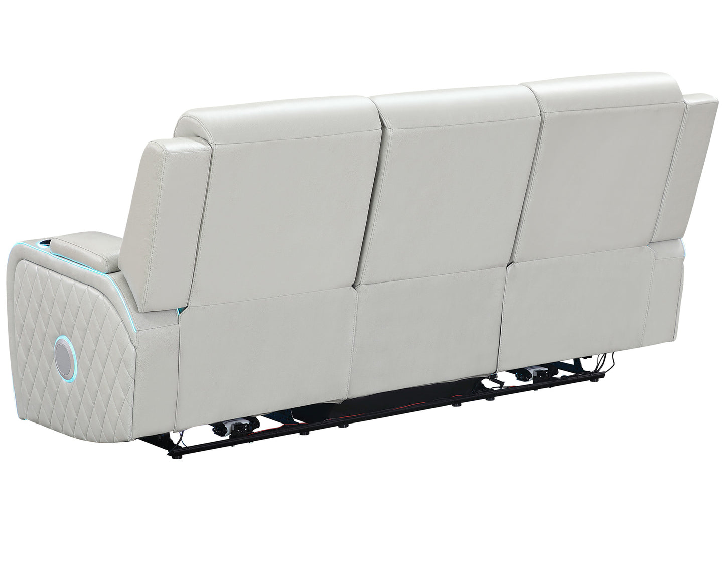 Luna Home Cinema Power Reclining Sofa, Ice Vegan Leather