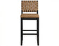 Reid Saddle Brown Vegan Leather 30″ Bar Stool, Black Finish