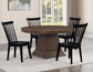 Vaughn 5-Piece 60-96″ w/2-18 Leaves Dining Set, Coffee & Black Finish