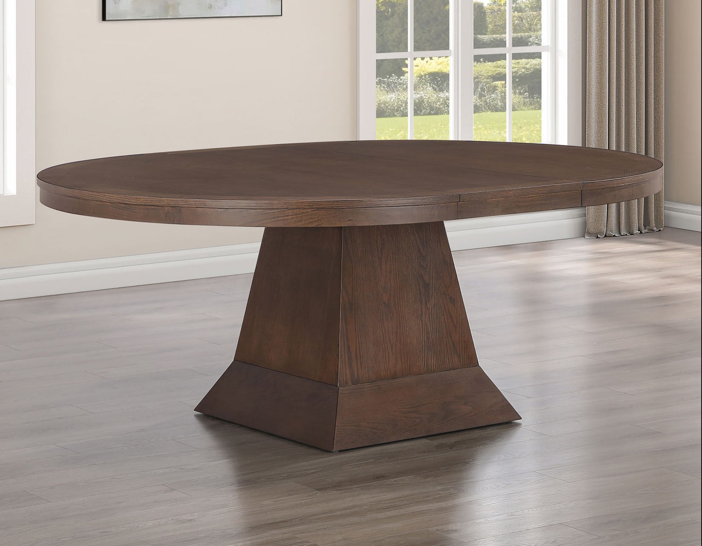 Vaughn 60-96″ Table with 2-18″ Leaves, Coffee Finish