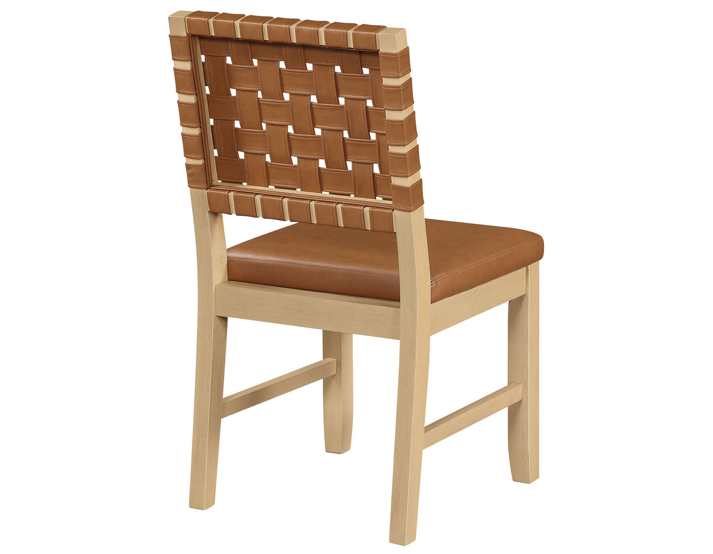 Reid Camel Vegan Leather Side Chair, Sand Finish