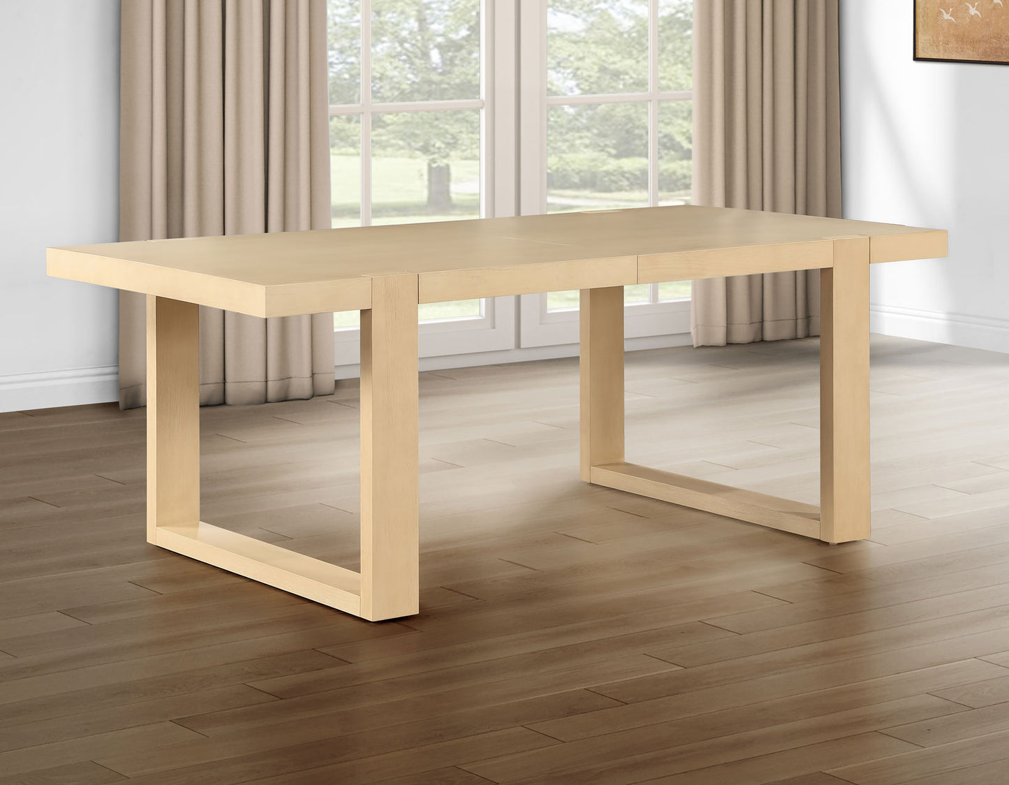 Reid 77-95″ Dining Table with 18″ Leaf, Sand Finish