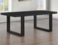 Reid 77-95″ Dining Table with 18″ Leaf, Black Finish