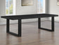 Reid 77-95″ Dining Table with 18″ Leaf, Black Finish
