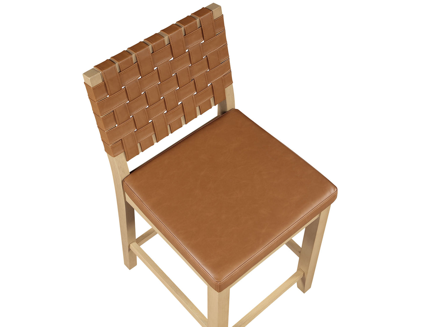 Reid Camel Vegan Leather 24″ Counter Stool, Sand Finish