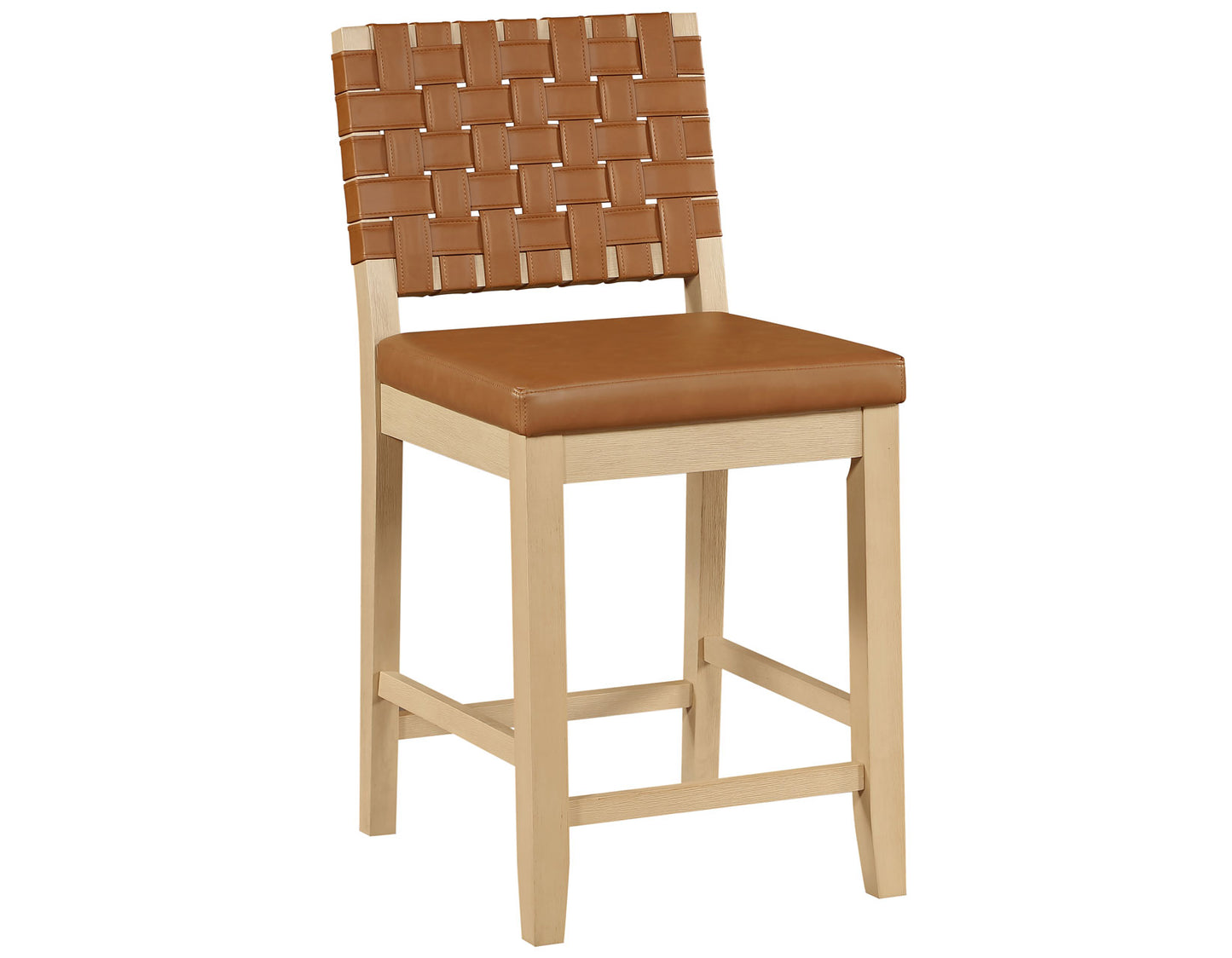 Reid Camel Vegan Leather 24″ Counter Stool, Sand Finish