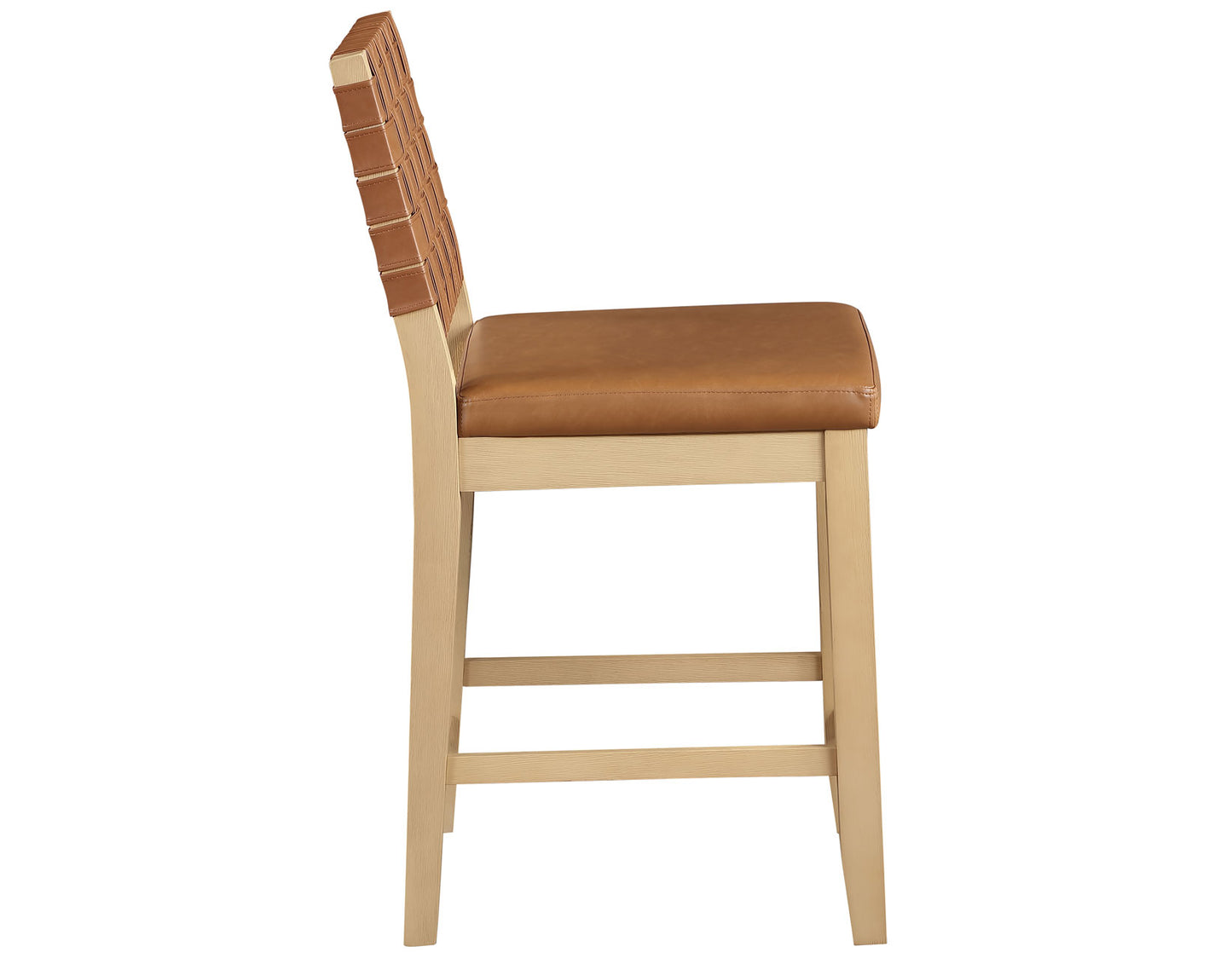 Reid Camel Vegan Leather 24″ Counter Stool, Sand Finish