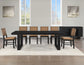 Reid 5-Piece Dining Set, Black Finish with Saddle Brown Vegan Leather