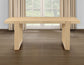 Reid 5-Piece 77-95″ Dining Set, Sand Finish with Camel Vegan Leather